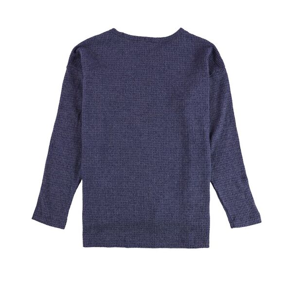 American Eagle Womens Waffle Pullover Sweater, bluepurple, XS - Picture 2 of 2